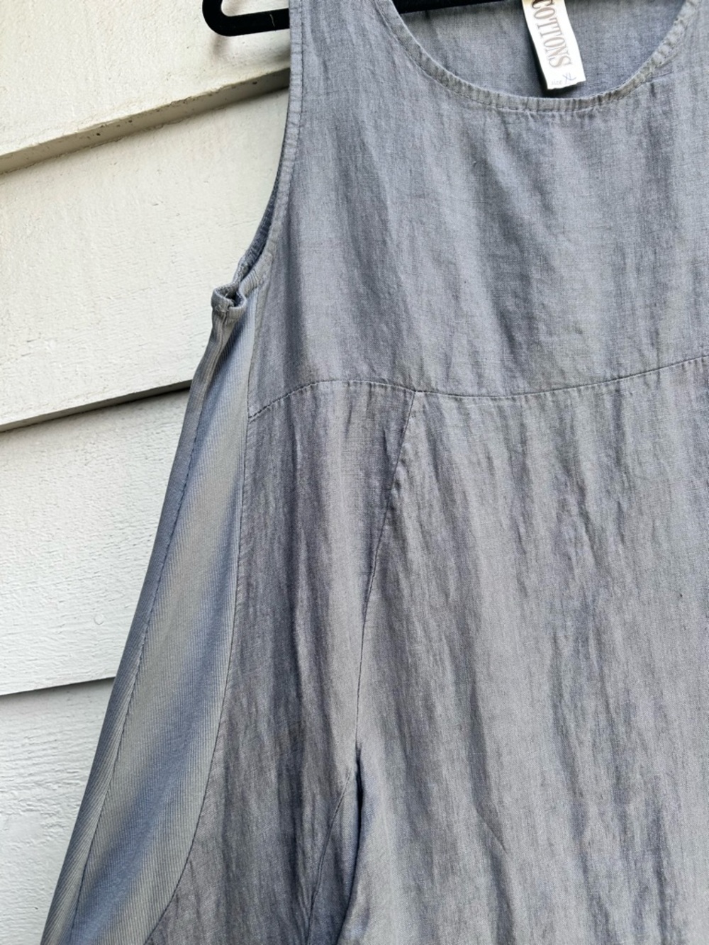 NWT Angela Mara 100% Linen Dress Grey Made in Italy Lagenlook Size XL - Picture 3 of 7